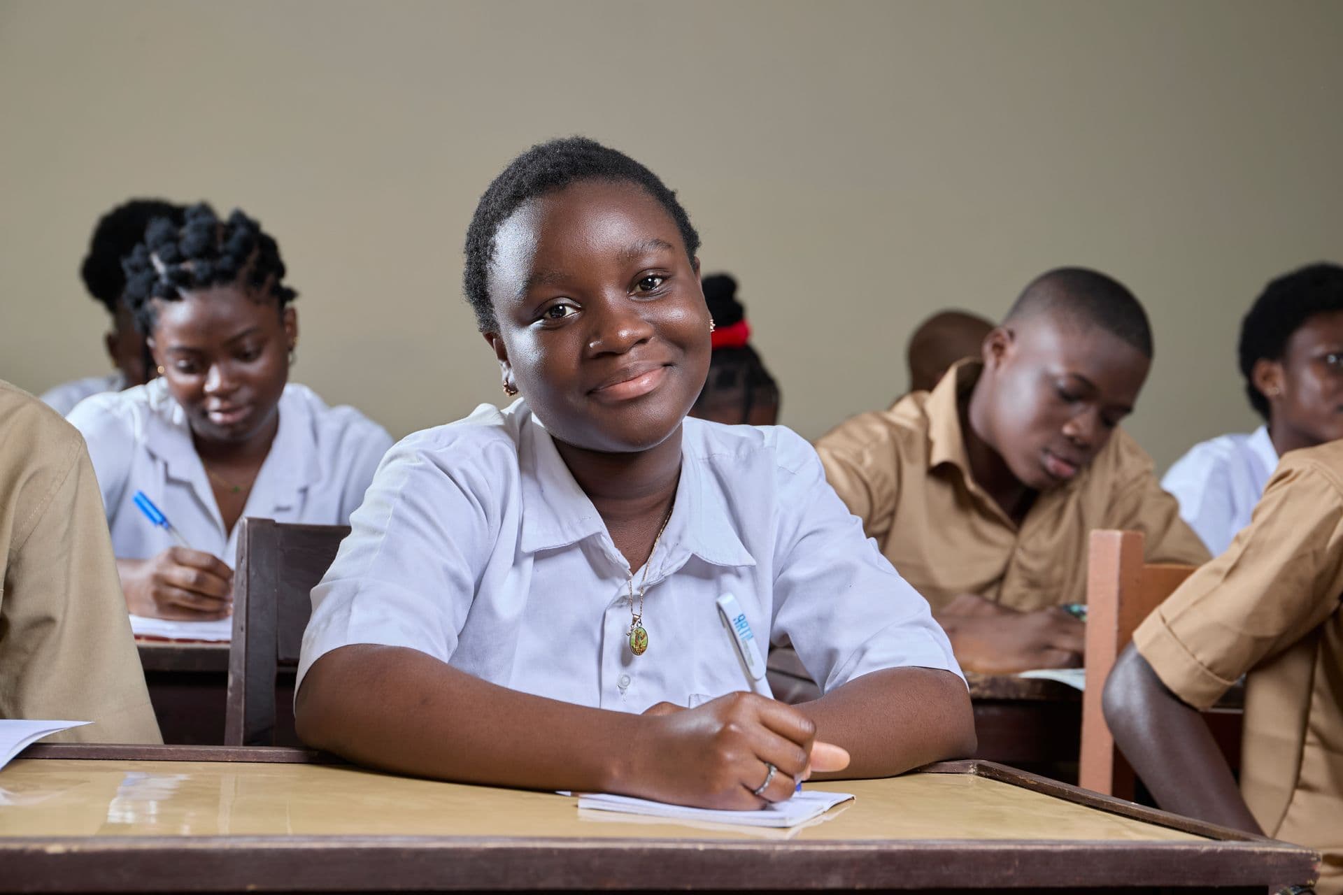 Kenyan students in a secondary school classroom